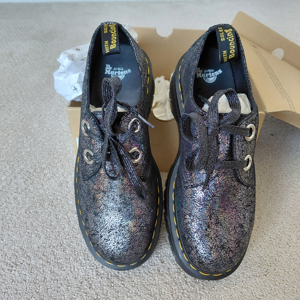 Dr. Martens Black Iridescent Shoes